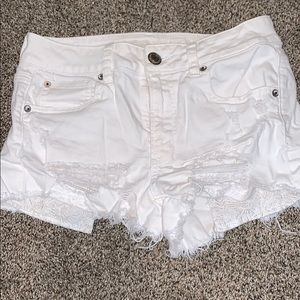American eagle white jean shorts